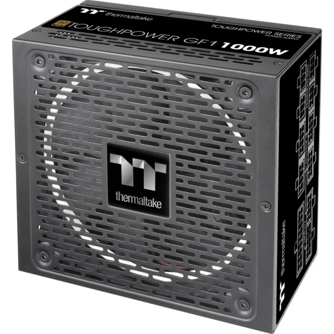 Thermaltake ToughPower GF1 1000w Full Modular 80 Plus Gold PSU SLI/Cross Fire Single Rail 140 mm Fan Full Modular 80 PLUS GOLD Certified 100 - 240 V 50/60 Hz +3.3V@22A, +5V@22A, +12V@54.2A, -12V@0.3A,