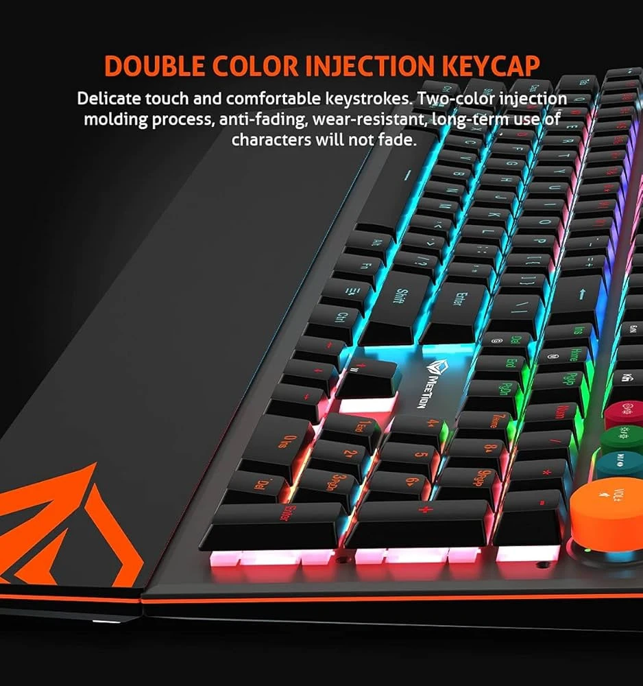 MeeTion MT-MK500 Detachable Palmrest RGB Mechanical Gaming Keyboard with Type C Cable
