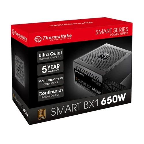 Thermaltake Smart Pro RGB 650W 80 PLUS Bronze PSU Thermaltake Smart Pro RGB PS-SPR-0650FPCBUS-R 650W 80 PLUS Bronze ATX12V 2.4 & EPS12V 2.92 Power Supply w/ Active PFC & Full Modular (Black)
