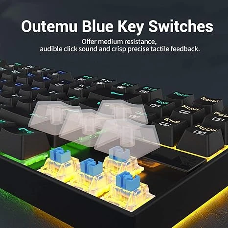 Redragon K552-RGB-BA-1 Mechanical Gaming Keyboard and Mouse Combo Wired RGB LED Backlit 60% with Arrow Key Keyboard & 7200 DPI Mouse