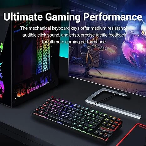 Redragon K552-RGB-BA-1 Mechanical Gaming Keyboard and Mouse Combo Wired RGB LED Backlit 60% with Arrow Key Keyboard & 7200 DPI Mouse
