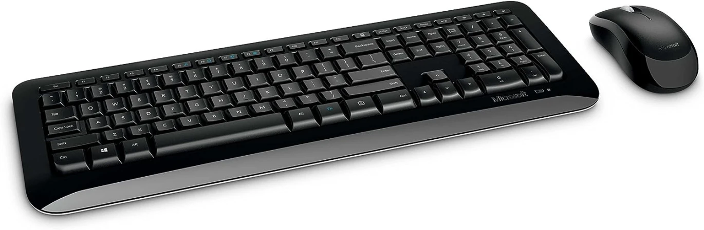 Microsoft Wireless 850 Desktop Keyboard and Mouse Kit, Snap in USB Transciever, Right/Left hand Use Mouse - Black