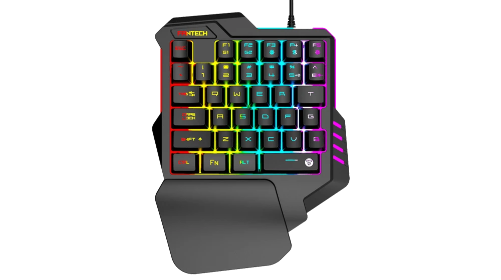 Fantech Archer k512 One-Handed RGB Gaming Keypad, 35 Total Keys, 2 Modes RGB Illumination - Black