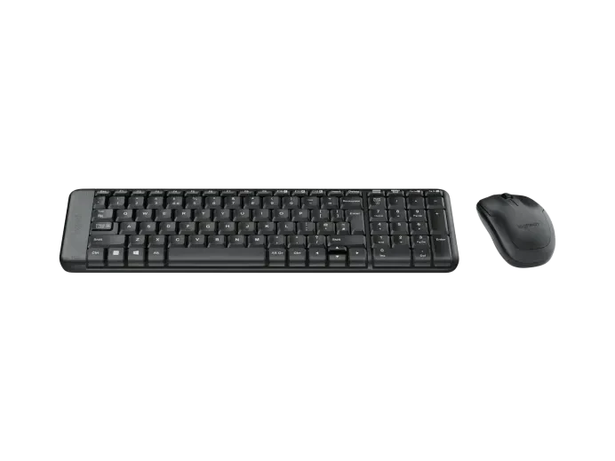 Logitech MK220 Compact Wireless Keyboard & Mouse Kit, 2.4Ghz Wireless Connection, 24 Month Battery - Black