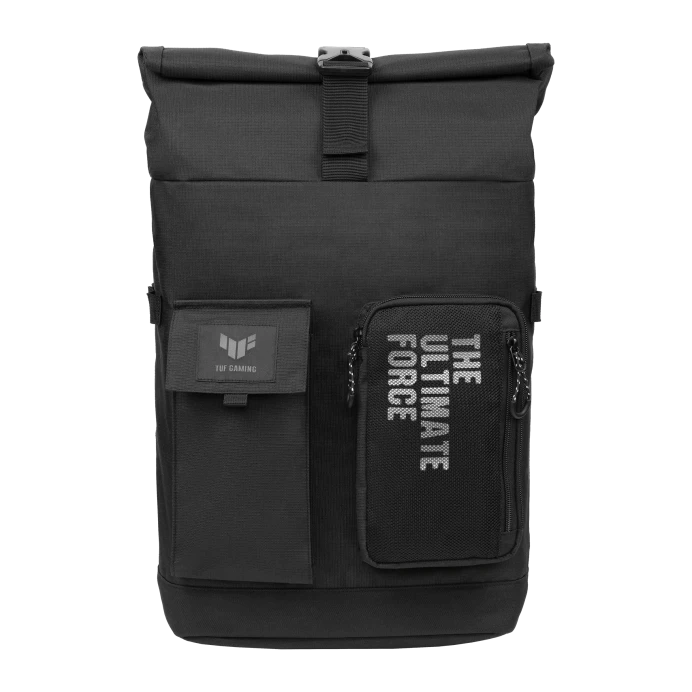 TUF Gaming VP4700 17-inch laptop backpack featuring water-repellent exterior, light weight and durable water repellent, suitable for gaming and everyday use.