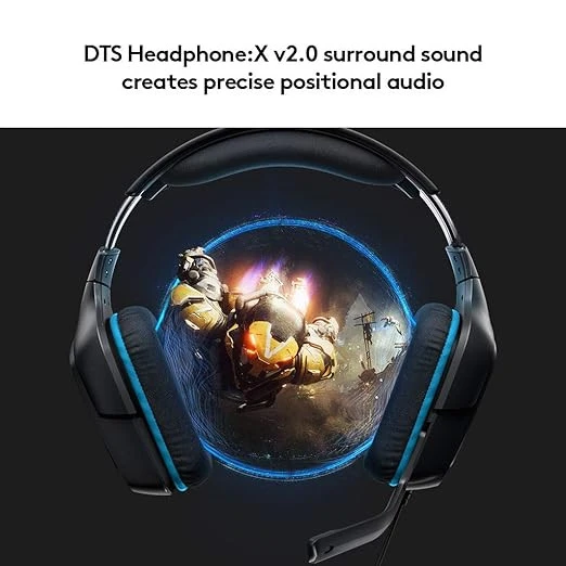 Logitech G431 with 7.1 Surround Sound, DTS X 2.0, 50 mm Audio Drivers, USB and 3.5 mm Jack, Flip-to-Mute Mic Wired Over Ear Headphones with Mic for PC - Black