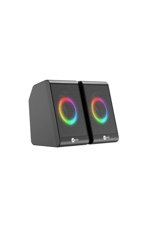 Lecoo DS100 1+1 RGB Lighting cable Stereo 6W Soundbar Desktop Speaker Black
