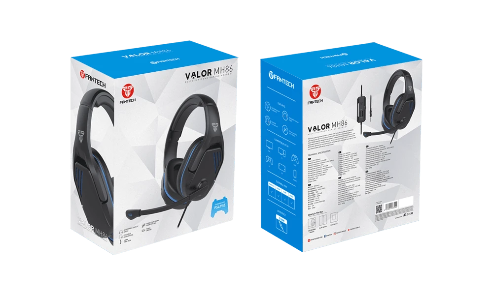 FANTECH VALOR MH86 SPACE EDITION MULTI-PLATFORM GAMING HEADSET Stereo 3.5mm Gaming Headset Foldable TRRS + USB / 280gr w/o cable