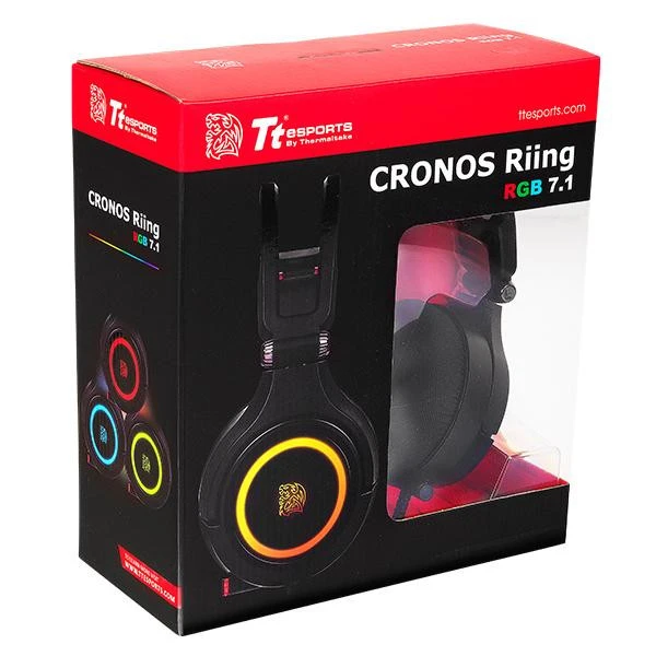 TeamSpeak certified CRONOS Riing RGB 7.1 comes packed with features and latest tech offering up an oversized 50mm state-of-the-art tilting neodymium driver and true RGB engineered with 16.8 million co