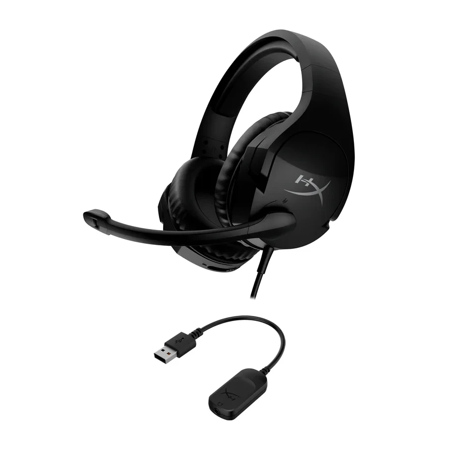 HyperX Cloud Stinger S – Gaming Headset, for PC, Virtual 7.1 Surround Sound, Lightweight, Memory Foam, Soft Leatherette, Durable Steel Sliders, Swivel-to-Mute Noise-Cancelling Microphone, Black
