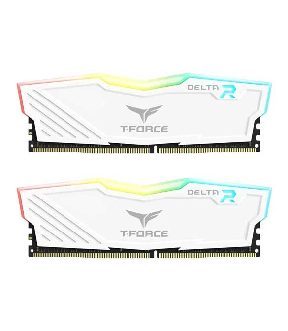 TEAMGROUP T-Force Delta RGB 32GB Kit (2x16) 3600MHz CL18 DDR4 Desktop Memory - White