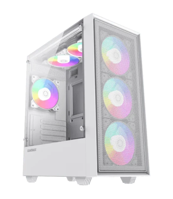 GAMEMAX Storm BK-2024 X4 Fan RGB Tempered Glass - White