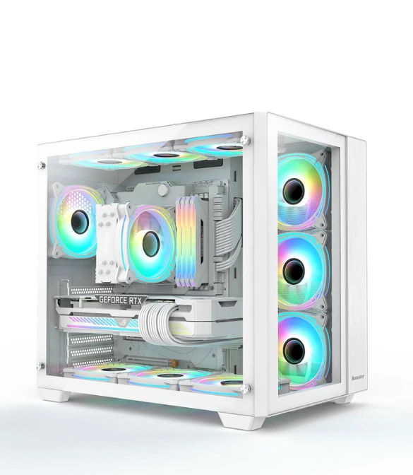 Huntkey S980 Tornado Full View Gaming Case - White