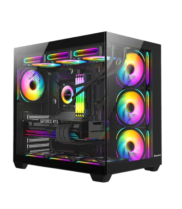 Huntkey S980 Tornado Full View Gaming Case - Black