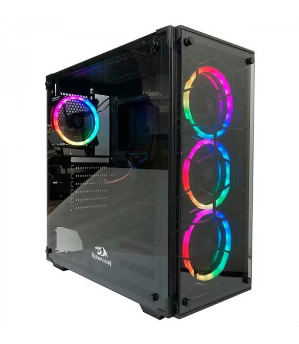Redragon Wheeljack RGB Cabinet 3 Tempered Glass Fans GC-606 BK-3RGB