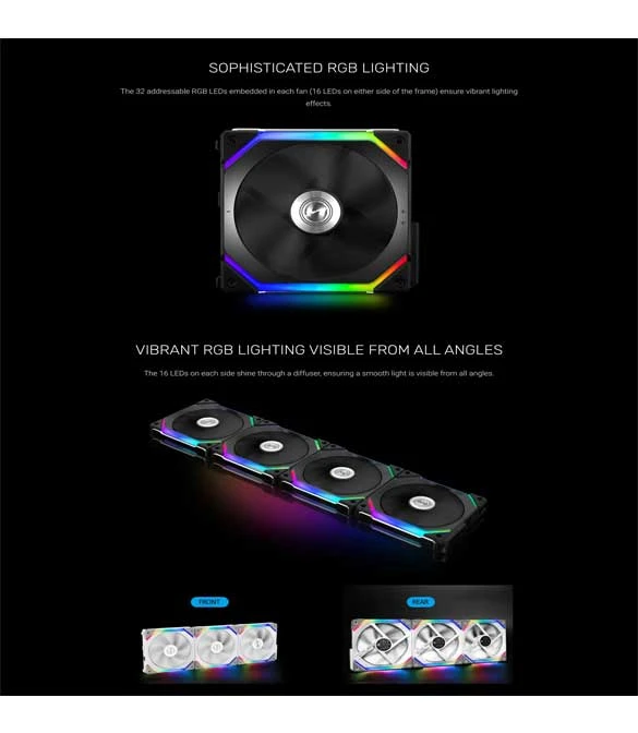 LIAN LI UNI FAN SL120 3 PACK WHITE - WITH CONTROLLER (ARGB 120MM LED PWM DAISY-CHAIN)