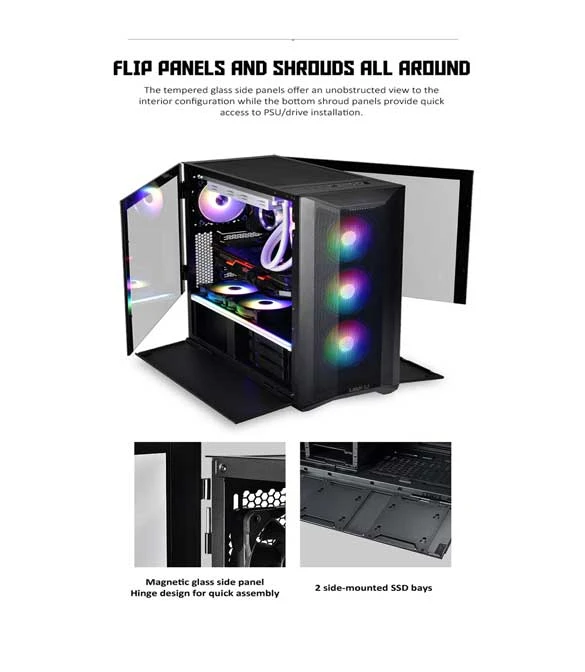 LIAN LI LANCOOL II MESH C HIGH AIRFLOW MESH FRONT PANEL ARGB 3 PWM FANS USB TYPE-C ( WHITE)