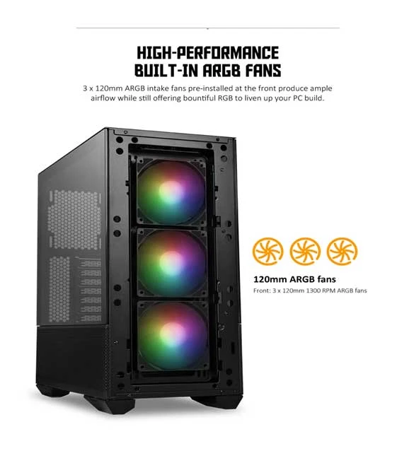 LIAN LI LANCOOL II MESH C HIGH AIRFLOW MESH FRONT PANEL ARGB 3 PWM FANS USB TYPE-C ( WHITE)