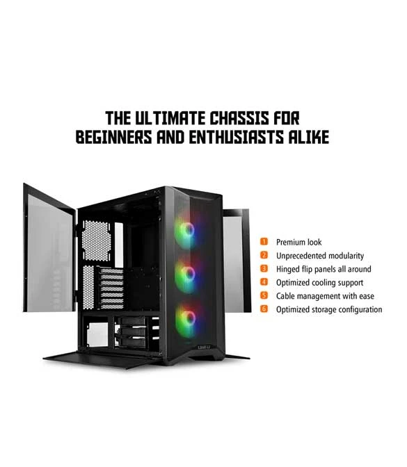 LIAN LI LANCOOL II MESH C HIGH AIRFLOW MESH FRONT PANEL ARGB 3 PWM FANS USB TYPE-C ( WHITE)