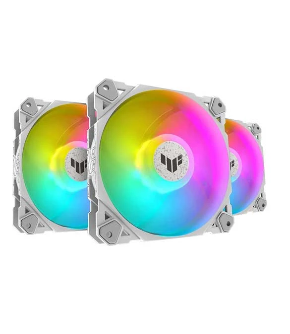 ASUS TUF GAMING TF120 ARGB TRIPLE FAN KIT W/ CONTROLLER 3PIN LEDS BLADE 120MM PWM CONTROL FOR COMPUTER -WHITE