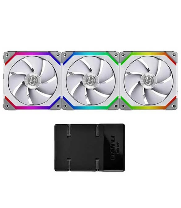 LIAN LI UNI SL120 Revolutionized Daisy-Chain ARGB Fan – WHITE (3 KIT PACKS)