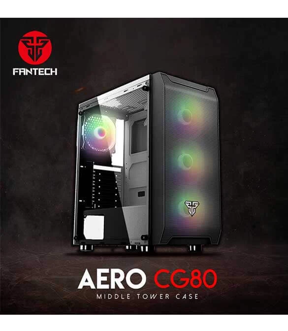 Fantech AERO CG80 RGB Middle Tower Case - Black