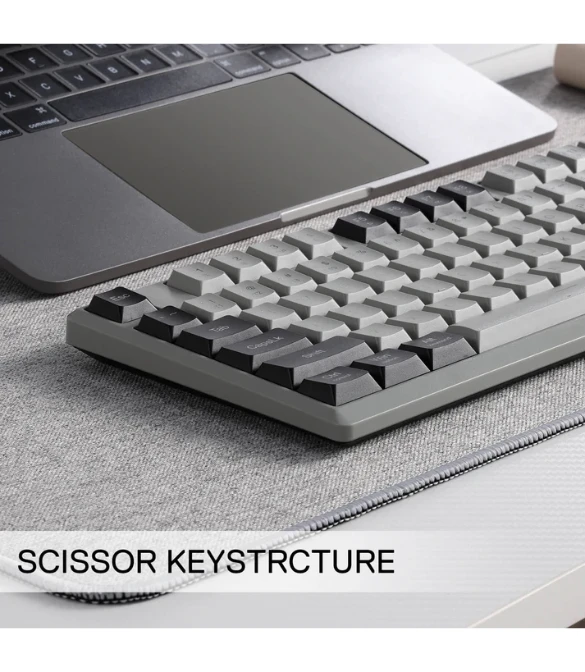 REDRAGON BK7114 Scissor Mechanism Slim Wireless Keyboard - WHITE GRAY