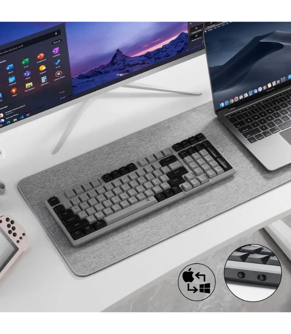 REDRAGON BK7114 Scissor Mechanism Slim Wireless Keyboard - WHITE GRAY