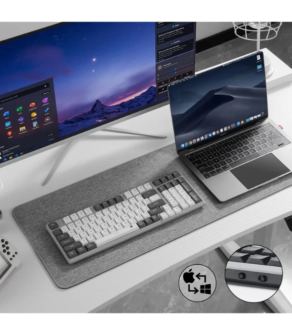 REDRAGON BK7114 Scissor Mechanism Slim Wireless Keyboard - WHITE GRAY