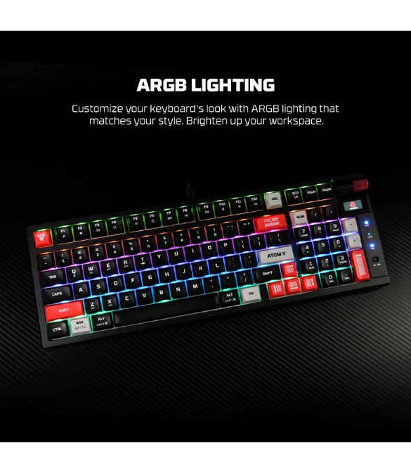 FANTECH MK918 ATOM PRO97 WIRELESS MECHANICAL GAMING KEYBOARD WHITE - RED SWITCH
