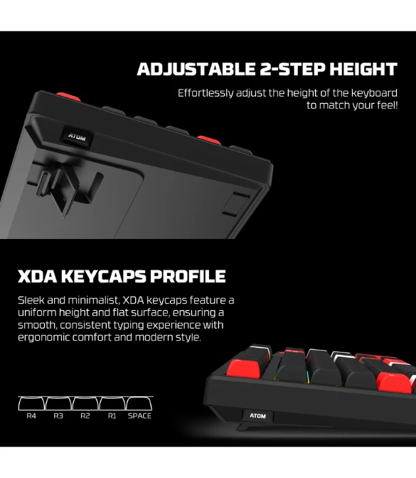 FANTECH MK918 ATOM PRO97 WIRELESS MECHANICAL GAMING KEYBOARD WHITE - RED SWITCH