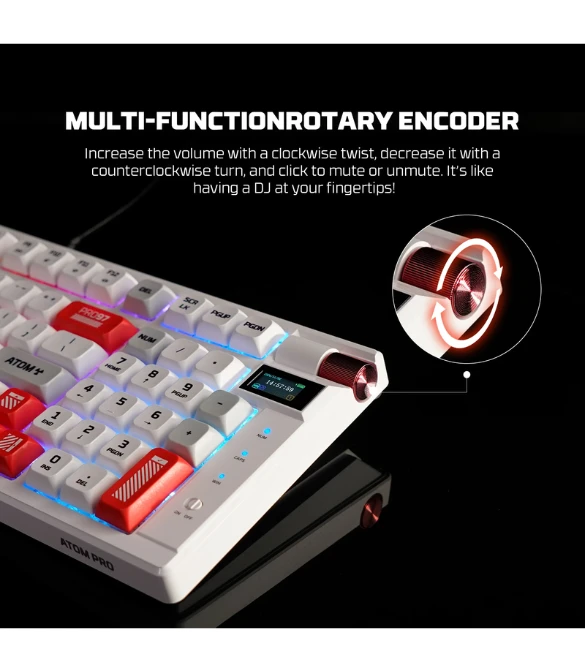 FANTECH MK918 ATOM PRO97 WIRELESS MECHANICAL GAMING KEYBOARD WHITE - RED SWITCH