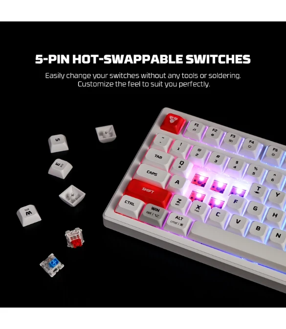 FANTECH MK918 ATOM PRO97 WIRELESS MECHANICAL GAMING KEYBOARD WHITE - BLUE SWITCH
