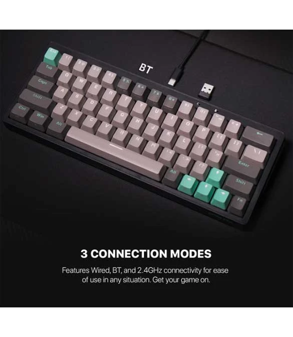 Fantech MK912 ATOM PRO63 RGB Bluetooth, Wireless Gaming Keyboard Mercury