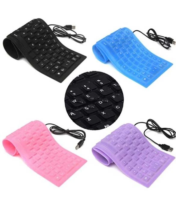 Portable 2.0 USB Mini Flexible Silicone Foldable PC Keyboard