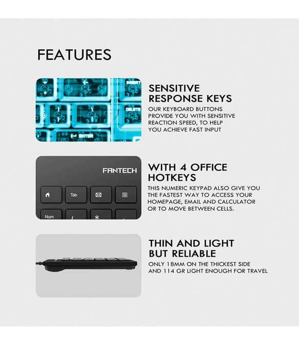 Genuine Fantech FTK-801 USB Numeric Keypad