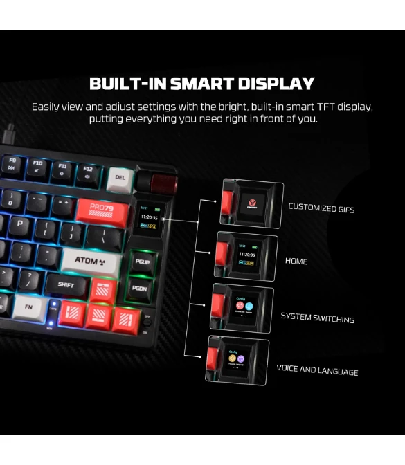 FANTECH MK917 ATOM PRO79 WIRELESS MECHANICAL GAMING KEYBOARD White - BLUE SWITCH