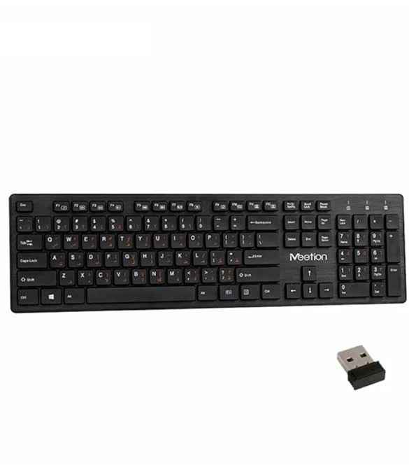 MeeTion MT-WK841 Slim 2.4G Wireless Computer Keyboard - Black