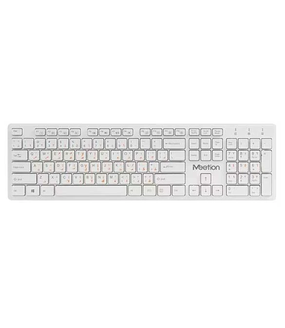 MeeTion MT-WK841 Slim 2.4G Wireless Computer Keyboard -White