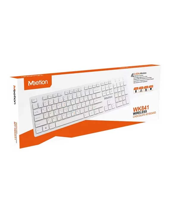 MeeTion MT-WK841 Slim 2.4G Wireless Computer Keyboard -White