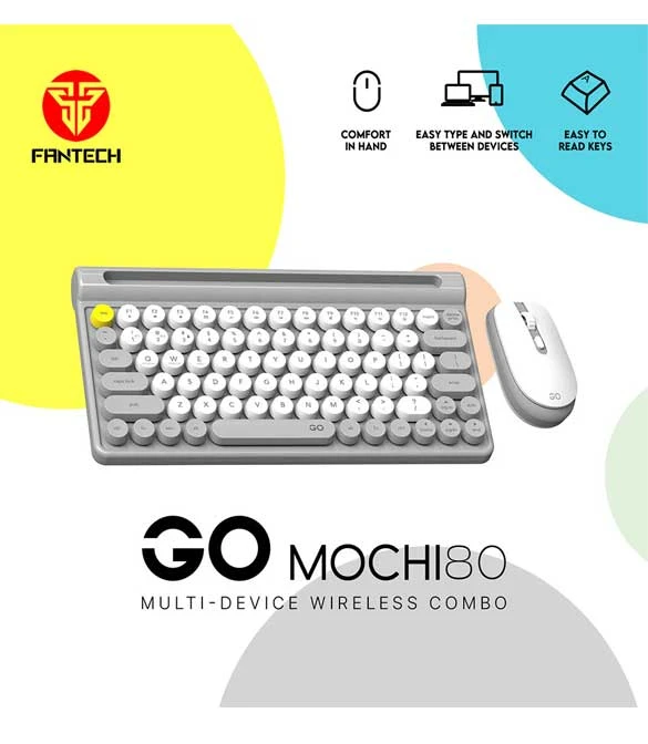 Fantech MOCHI 80Keys WK897 Wireless Keyboard Mouse Combo Set - Black Sesame