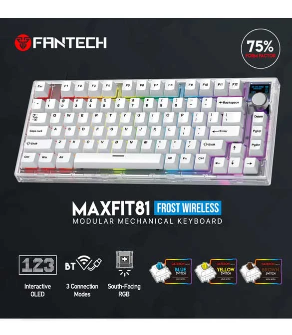 Fantech Maxfit81 MK910 PBT Frost Wireless - Blue Switch
