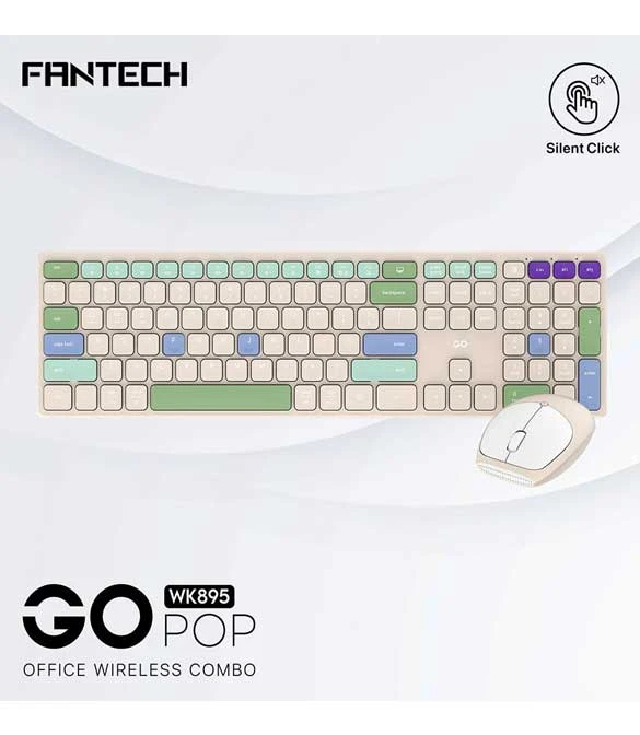 Fantech GO POP WK895 Office Wireless Combo - Beige