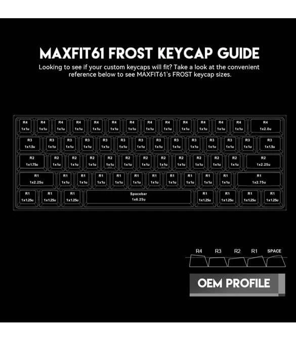 Fantech Max Fit 61 Frost Wireless - Black ( Blue Switch)