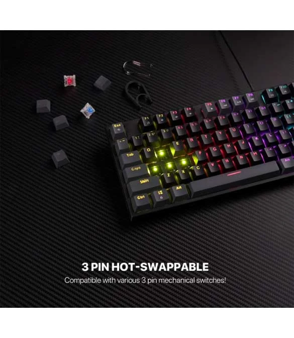 Fantech ATOM TKL MK876V2 Black - Blue Switch