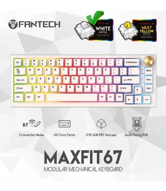 Fantech MaxFit67 White - White Switch