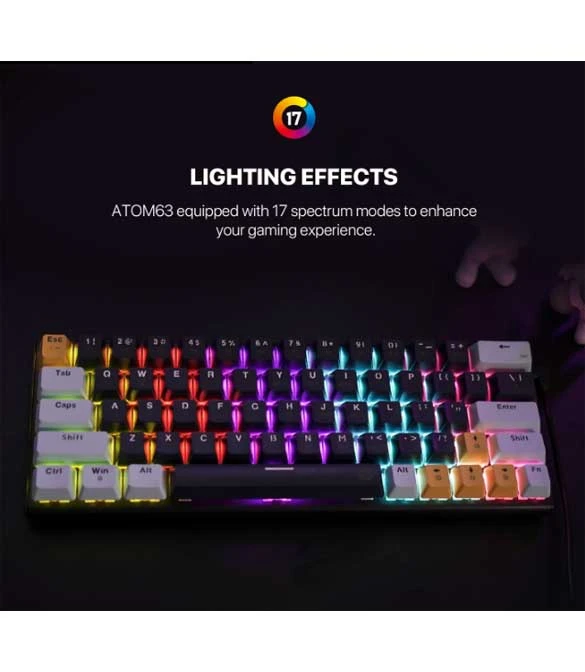Fantech ATOM63 MK874 V2 Mechanical Gaming Keyboard – Navy Blue