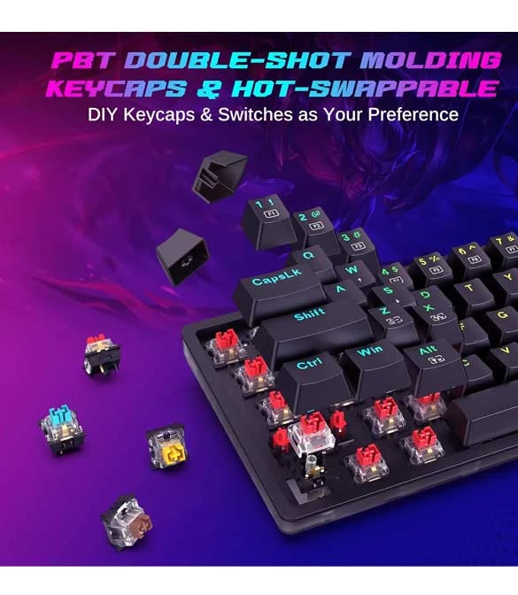 Redragon Akali K642-RGB 60% Hot-Swappable