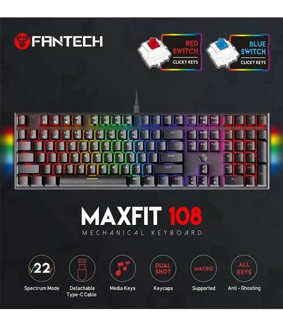 Fantech MaxFit 108 Black - Blue Switch
