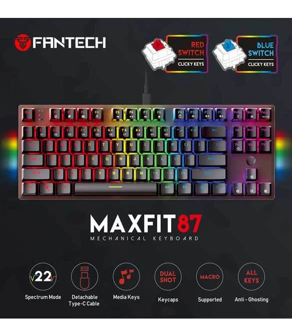 Fantech MaxFit 87 Black - Blue Switch
